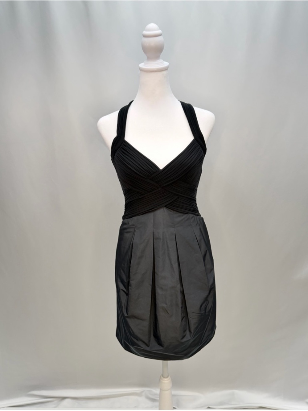 BCBG MaxAzria Black & Grey Halter Bubble Dress